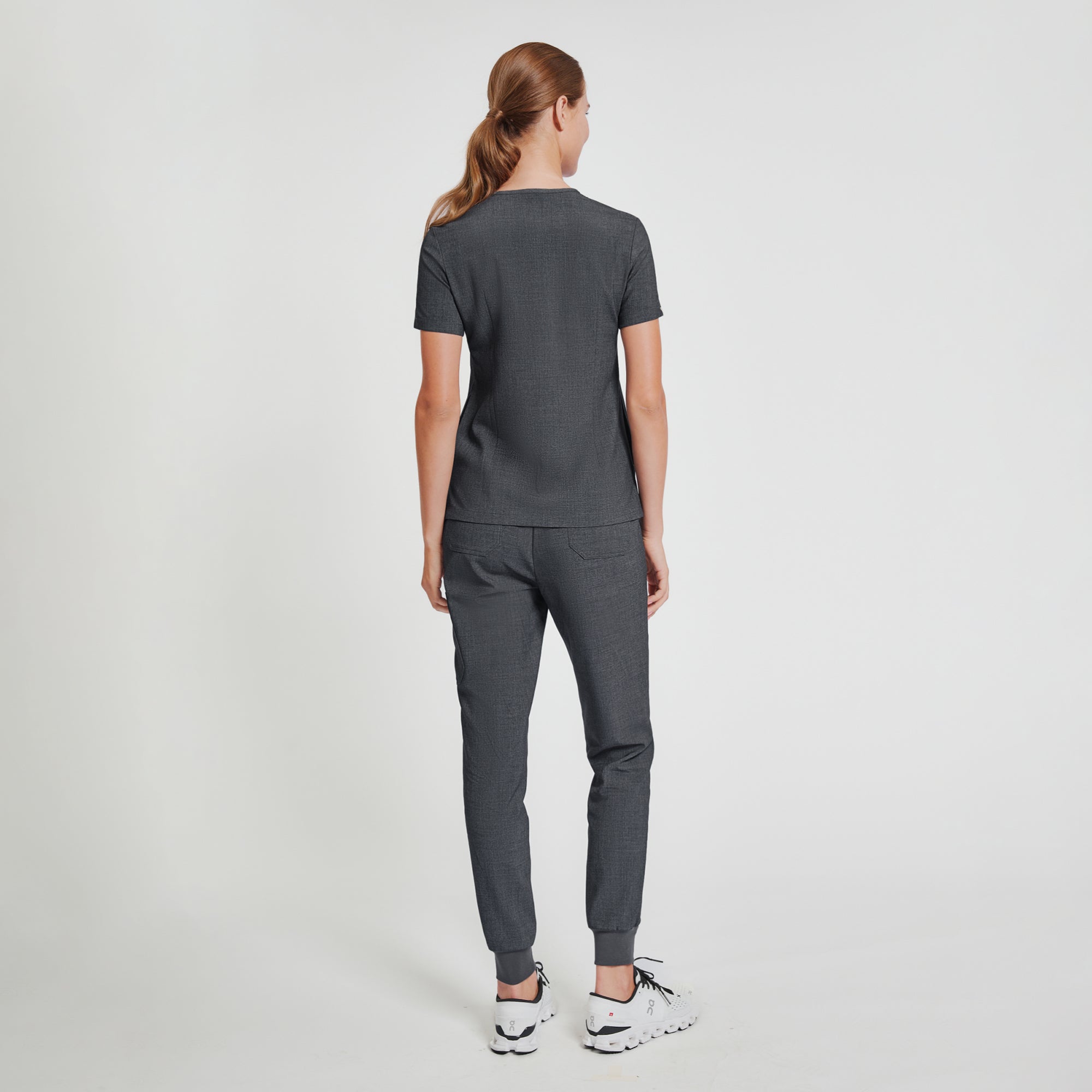 Zenir | Women's Easy-Fit Jogger Scrub Pants - Charcoal Gray