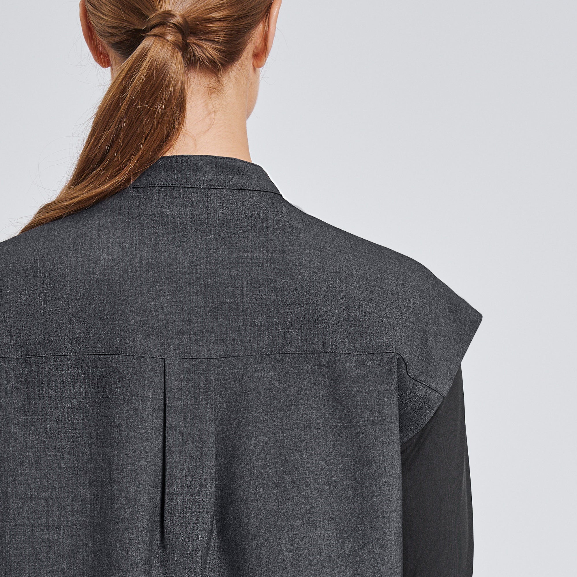 Zenir | Women's Mandarin Collar Scrub Top - Charcoal Gray