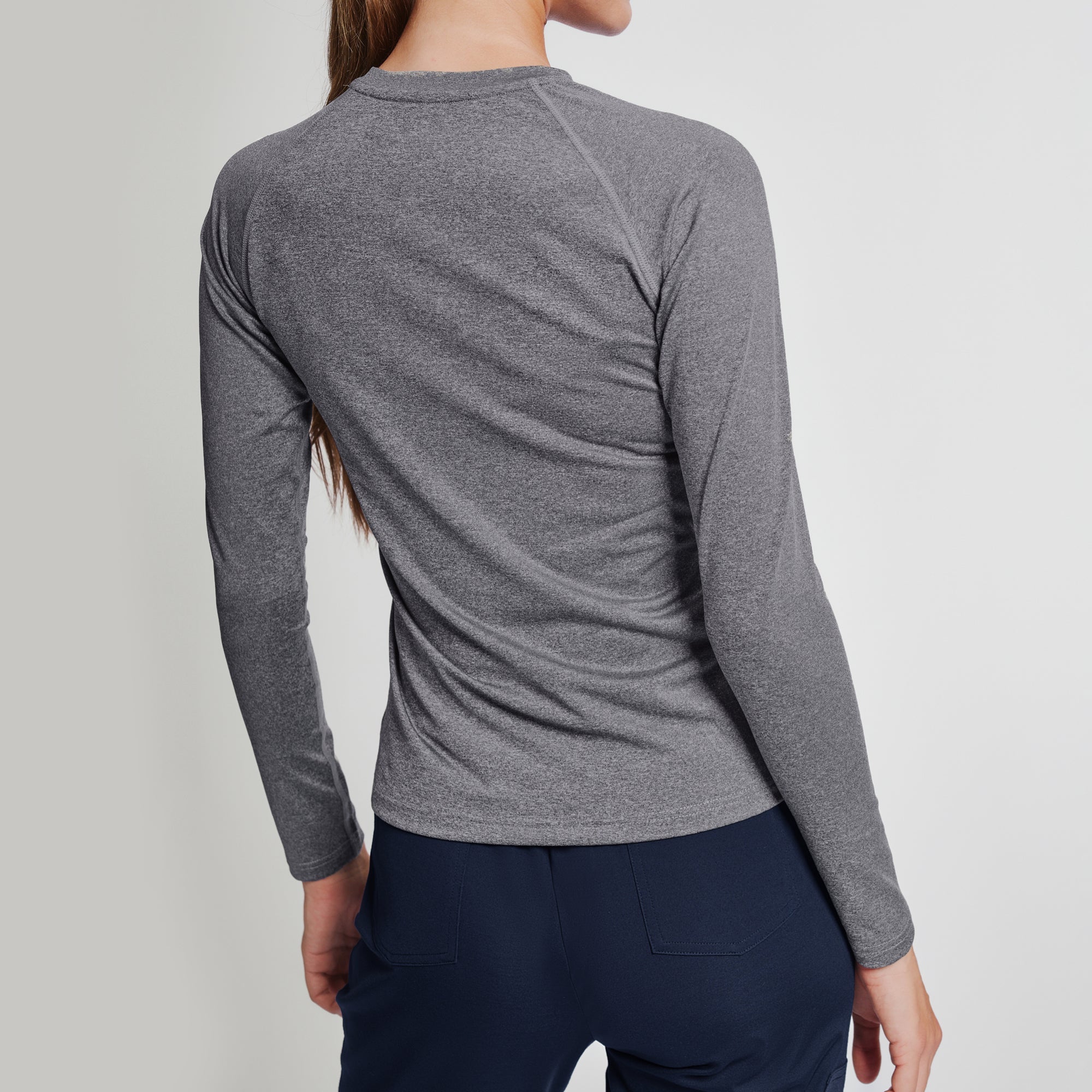 Zenir | Women's Essential Underscrub Top - Stone Gray