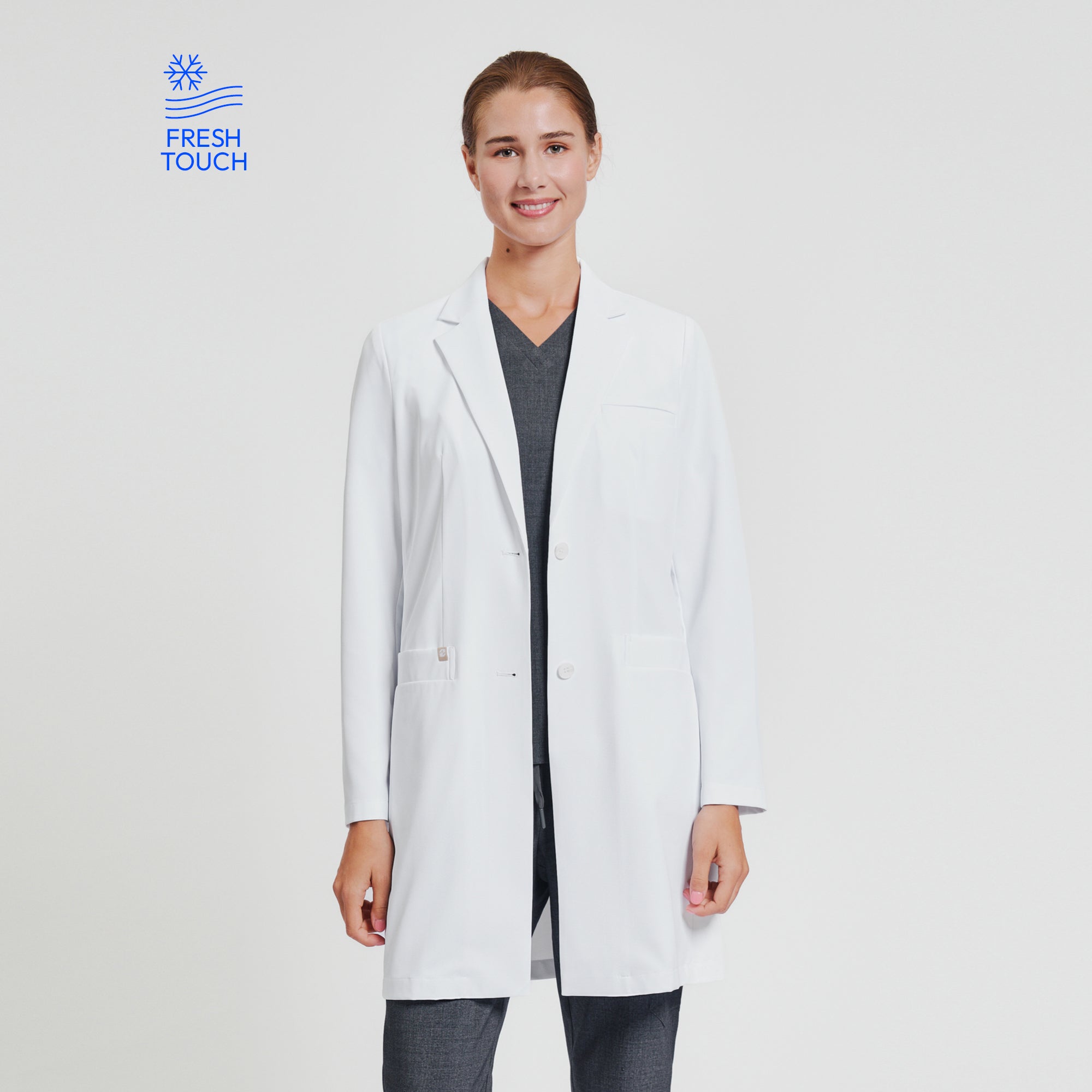 Zenir |  Women's Long Lab Coat LCW-103 - White