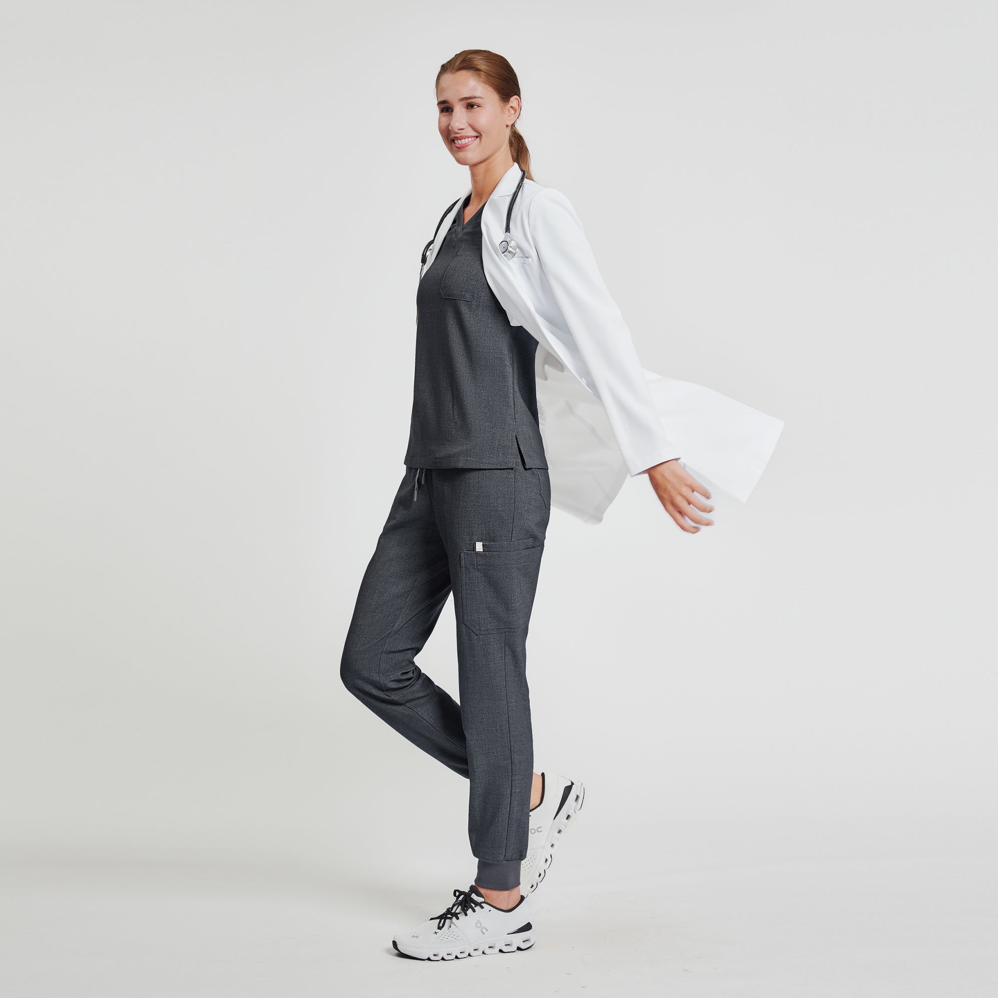 Zenir |  Women's Long Lab Coat LCW-103 - White