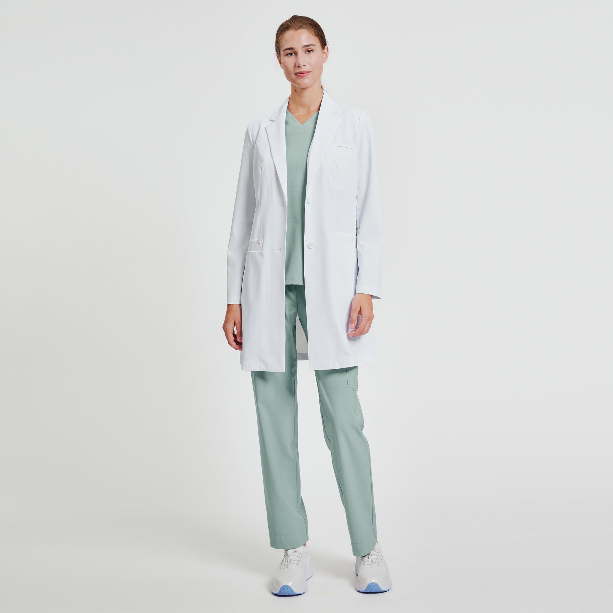 Zenir |  Women's Long Lab Coat LCW-103 - White