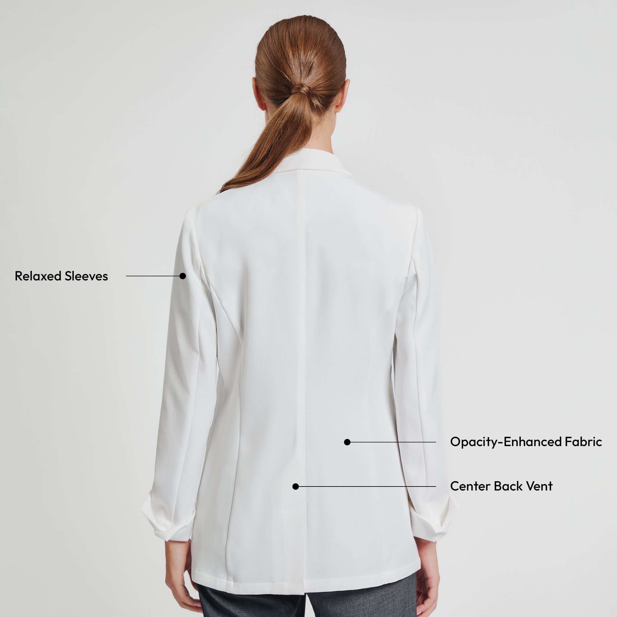 Zenir | Structured Nuevo Short Lab Coat LCW-202 - Ivory White