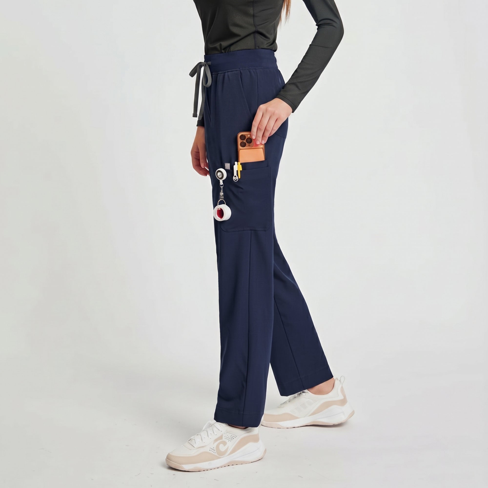 Zenir | Women's Signature Straight Scrub Pants - Navy