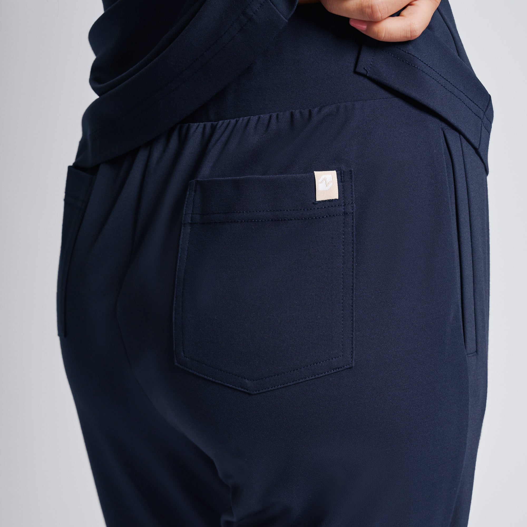 Zenir | Women's Soft Stretch High Waisted Flare Scrub Pants - Navy