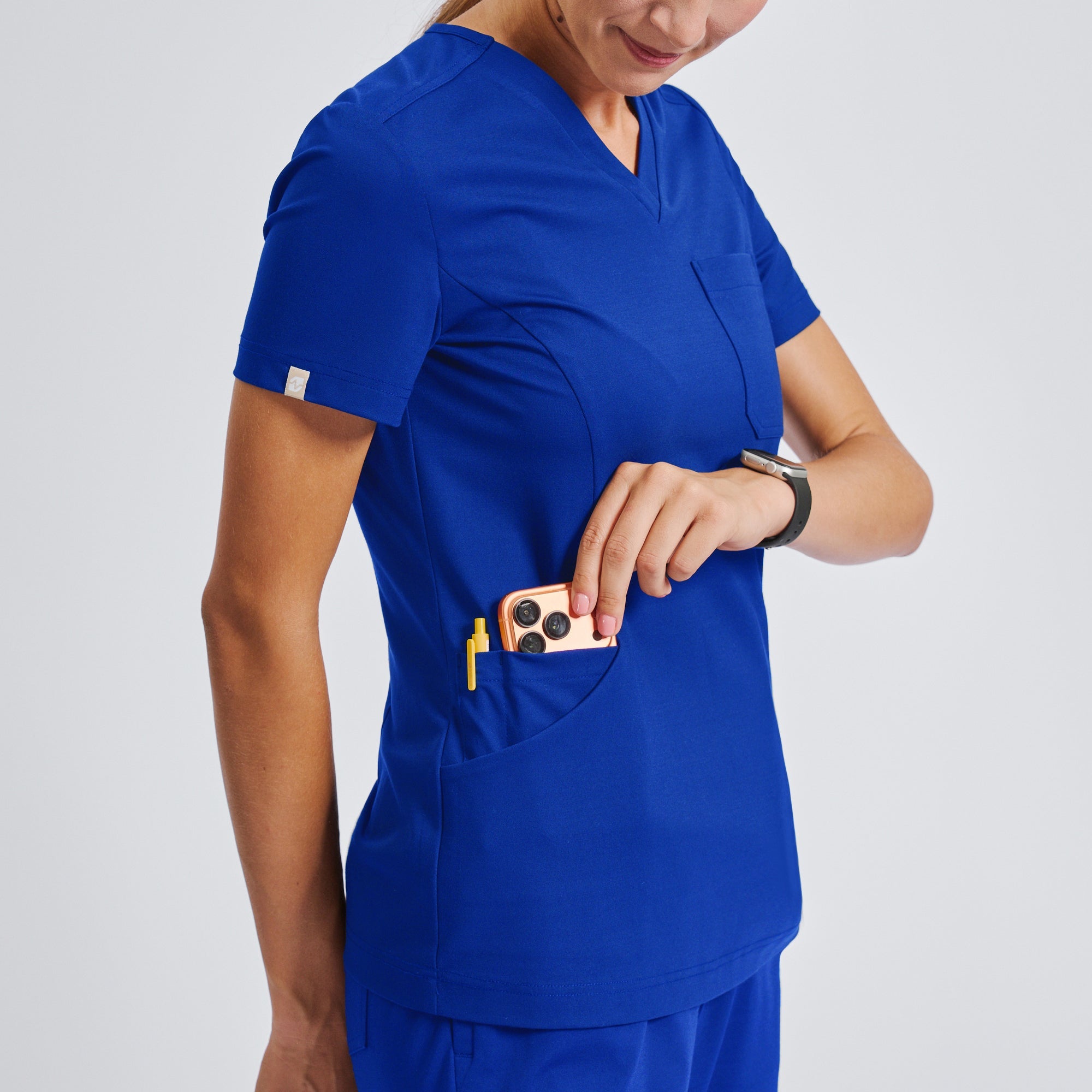 Zenir | Women's Soft Stretch Scrub Top - Royal Blue