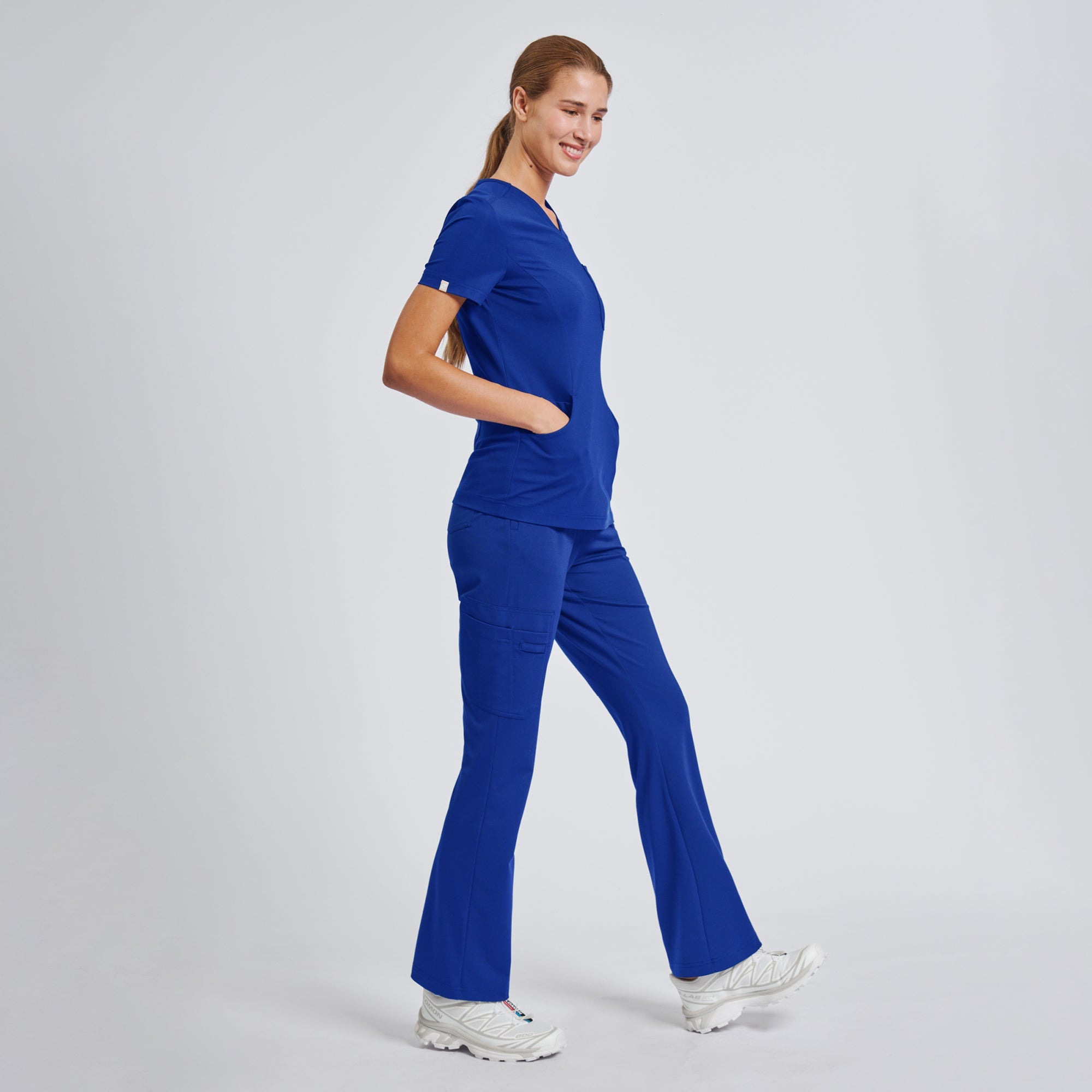 Zenir | Women's Soft Stretch Scrub Top - Royal Blue