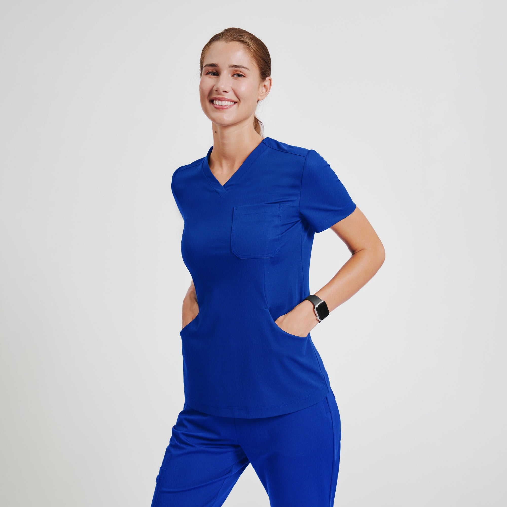 Zenir | Women's Soft Stretch Scrub Top - Royal Blue