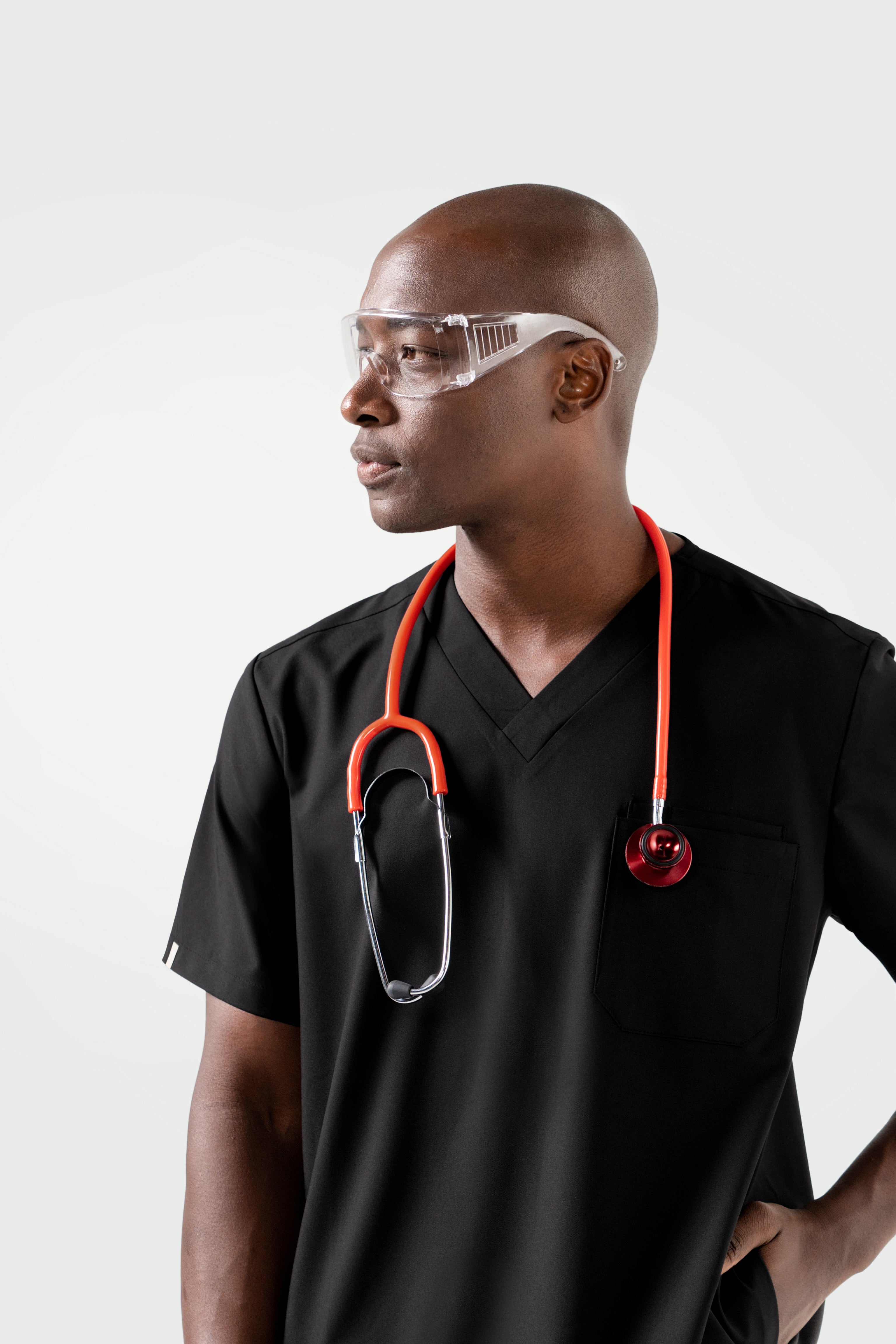 Zenir | Men's 3-Pocket Scrub Top - Eco Black