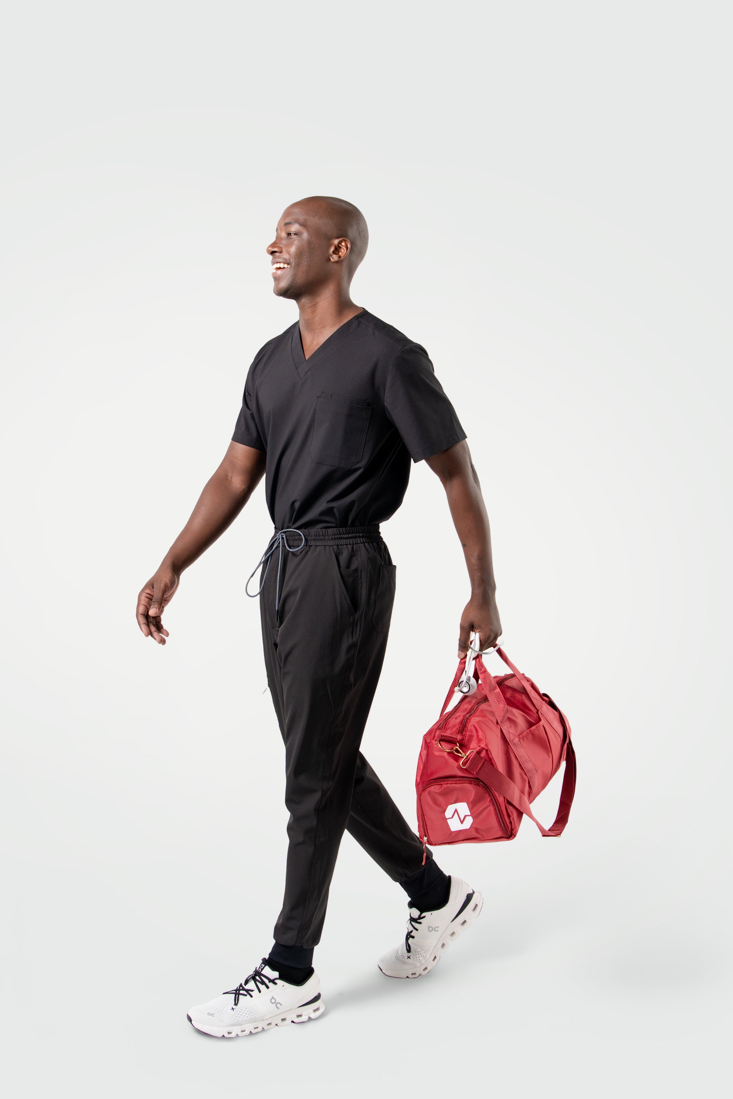 Zenir | Men's 3-Pocket Scrub Top - Eco Black