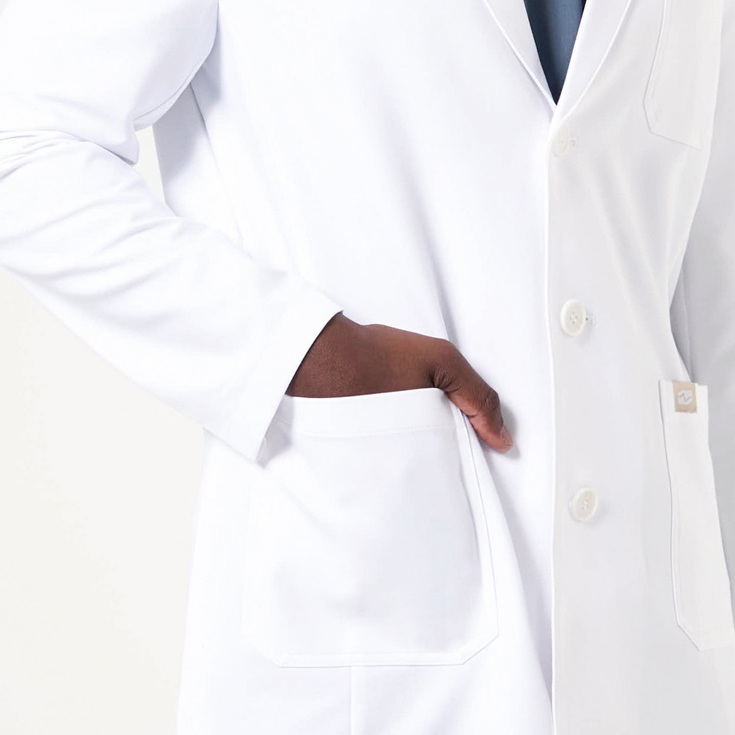 Zenir | Men's Standard Long Lab Coat LCM-101 - White