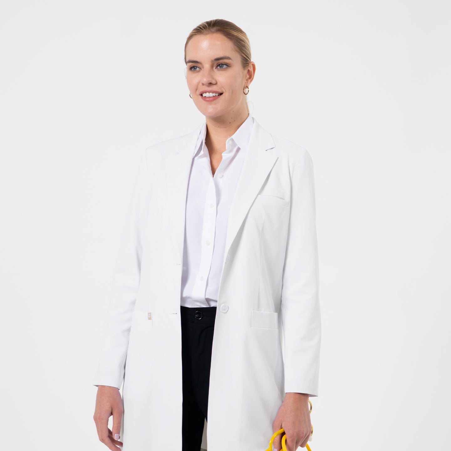 Zenir | Structured Nuevo Long Lab Coat LCW-204 - Ivory White