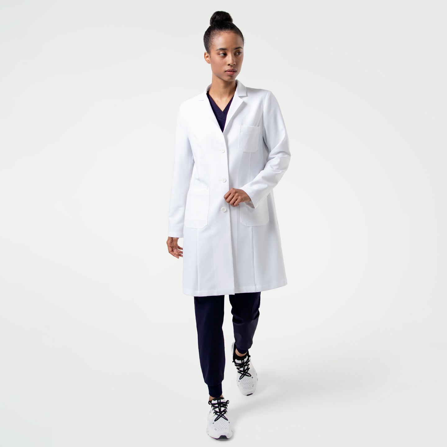 Zenir | Women's Straight Long Lab Coat LCW-303 - White